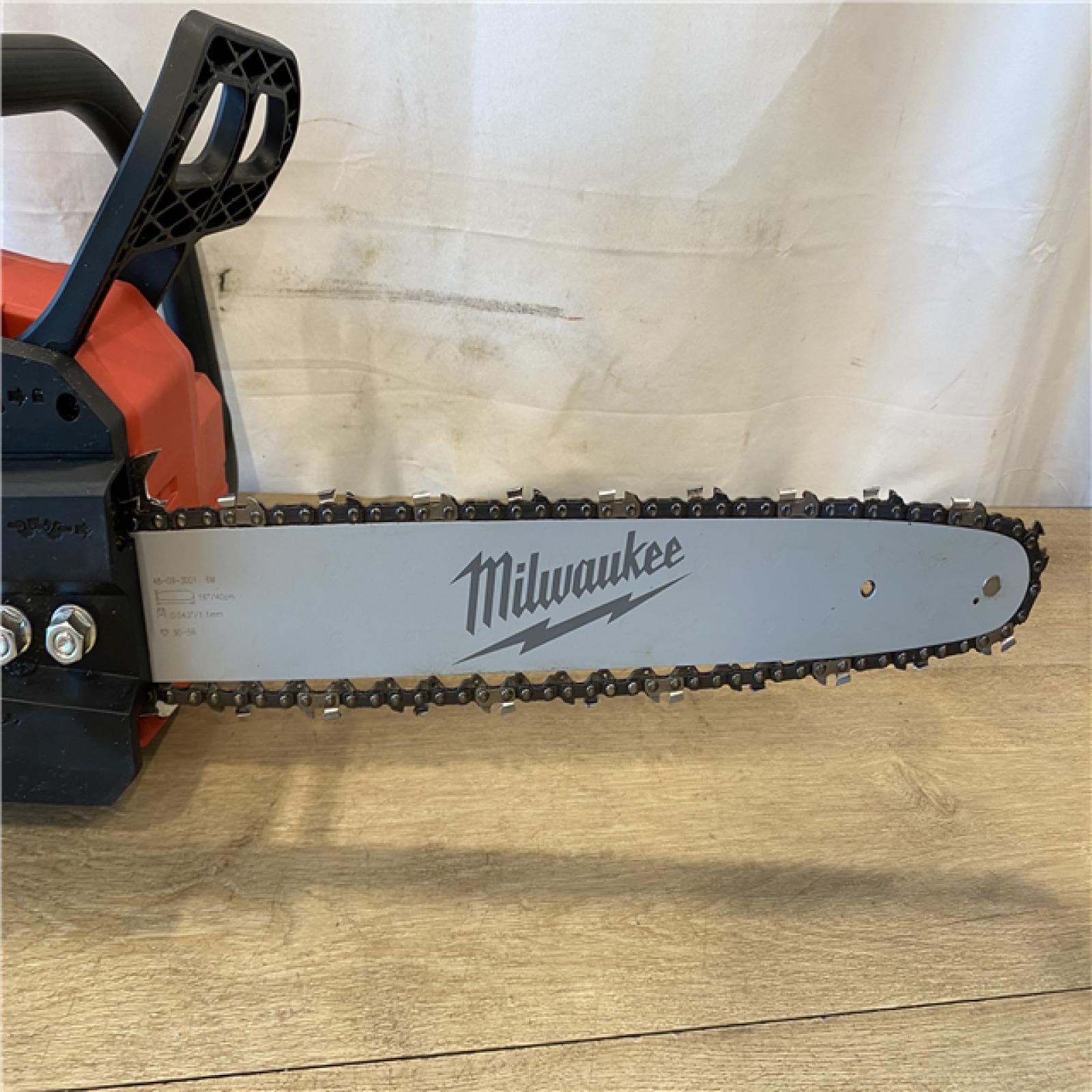 AS-IS Milwaukee FUEL 16 in. 18V Lithium-Ion Brushless Battery Chainsaw (Tool-Only)