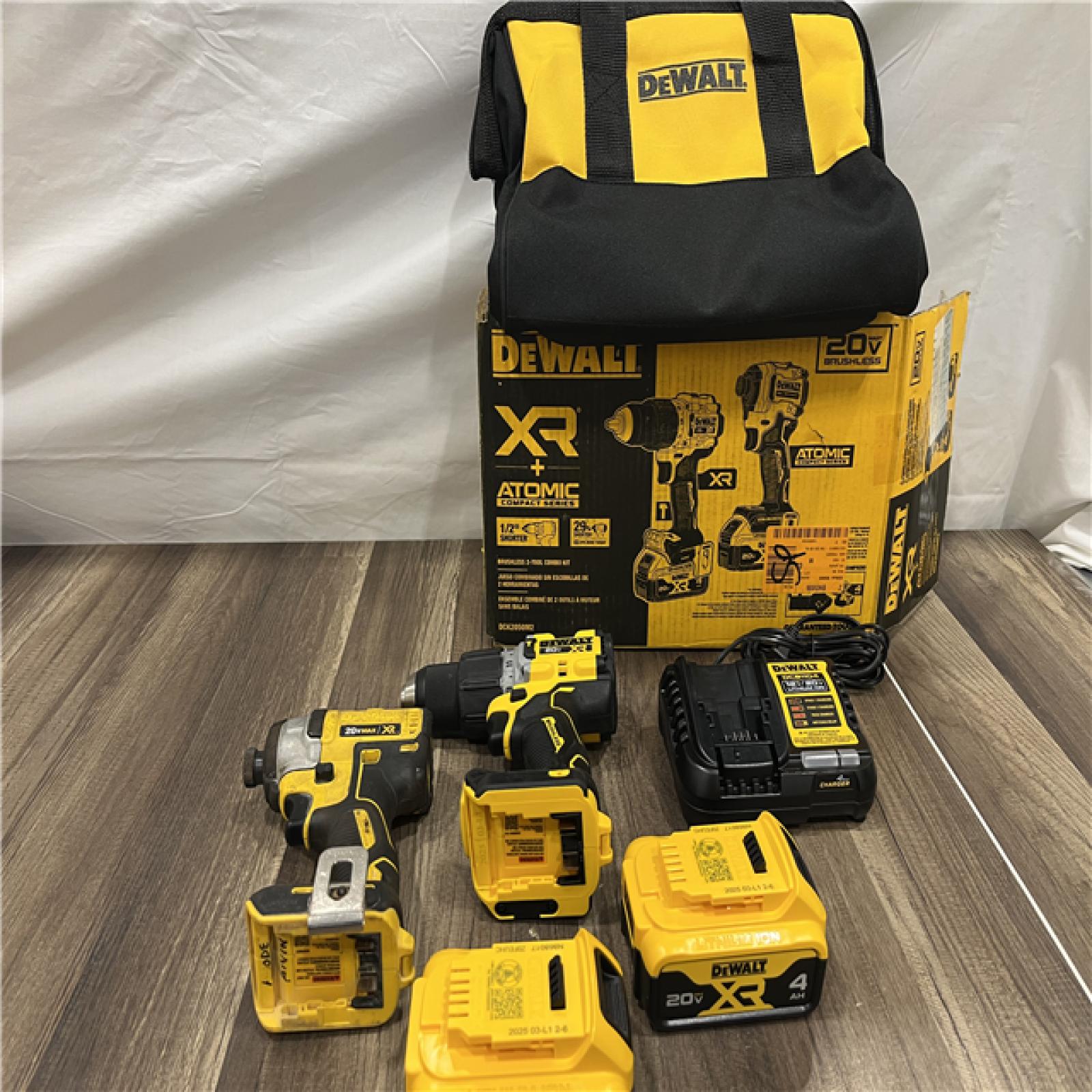 GOOD DEWALT 20V MAX XR Hammer Drill and ATOMIC Impact Driver 2 Tool Cordless Combo Kit with (2) 4.0Ah Batteries, Charger, and Bag