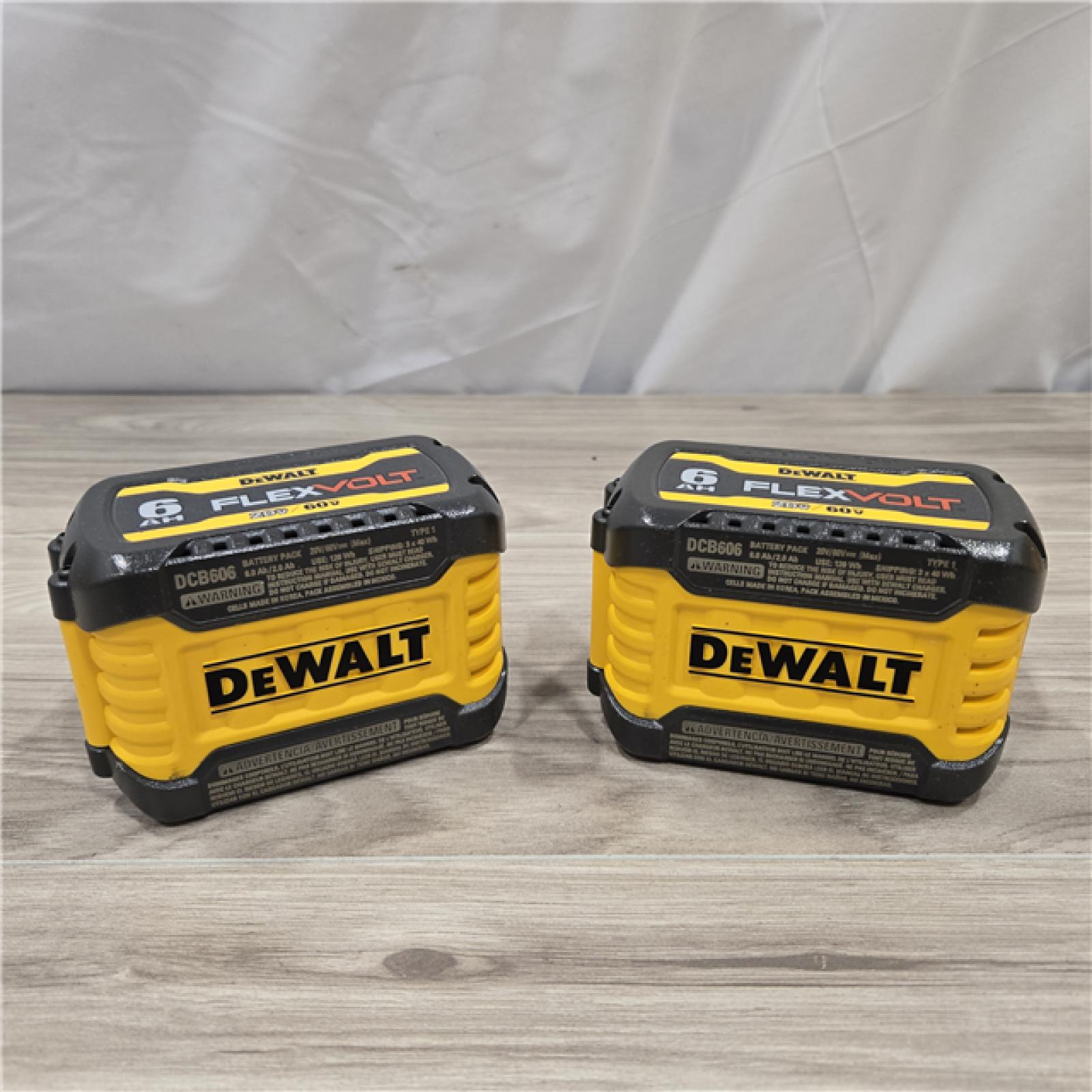 AS-IS DEWALT FLEXVOLT 20-Volt/60-Volt MAX Lithium-Ion 6.0Ah Battery Pack (2-Pack)