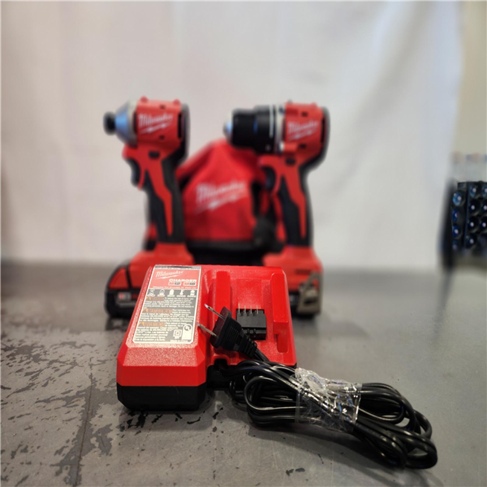 AS-IS- Milwaukee18V Lithium-Ion Brushless Cordless Compact Drill/Impact Combo Kit