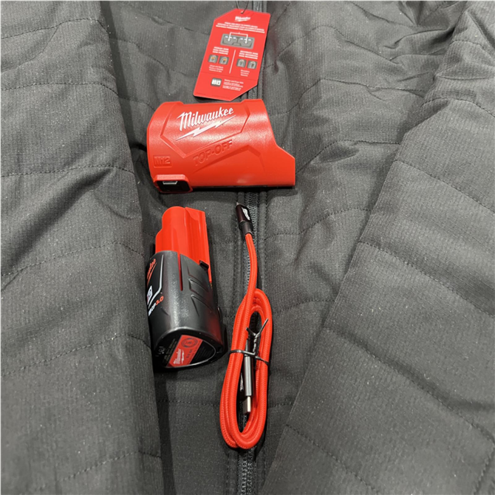 AS-IS Milwaukee Men's Medium 12V Lithium-Ion Cordless AXIS Black Heated Jacket Kit