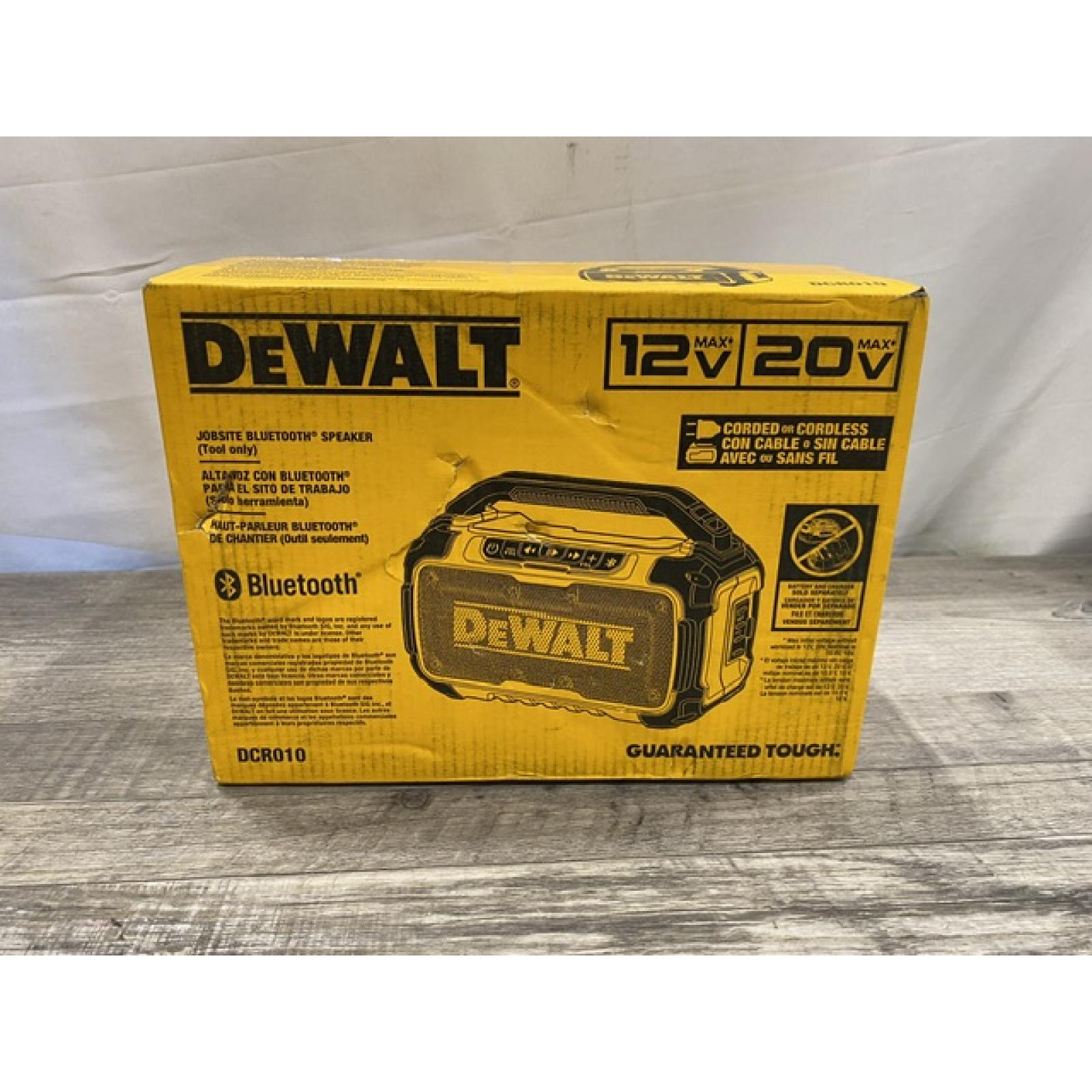 NEW - DEWALT 20V MAX Cordless Bluetooth Speaker (Tool Only)