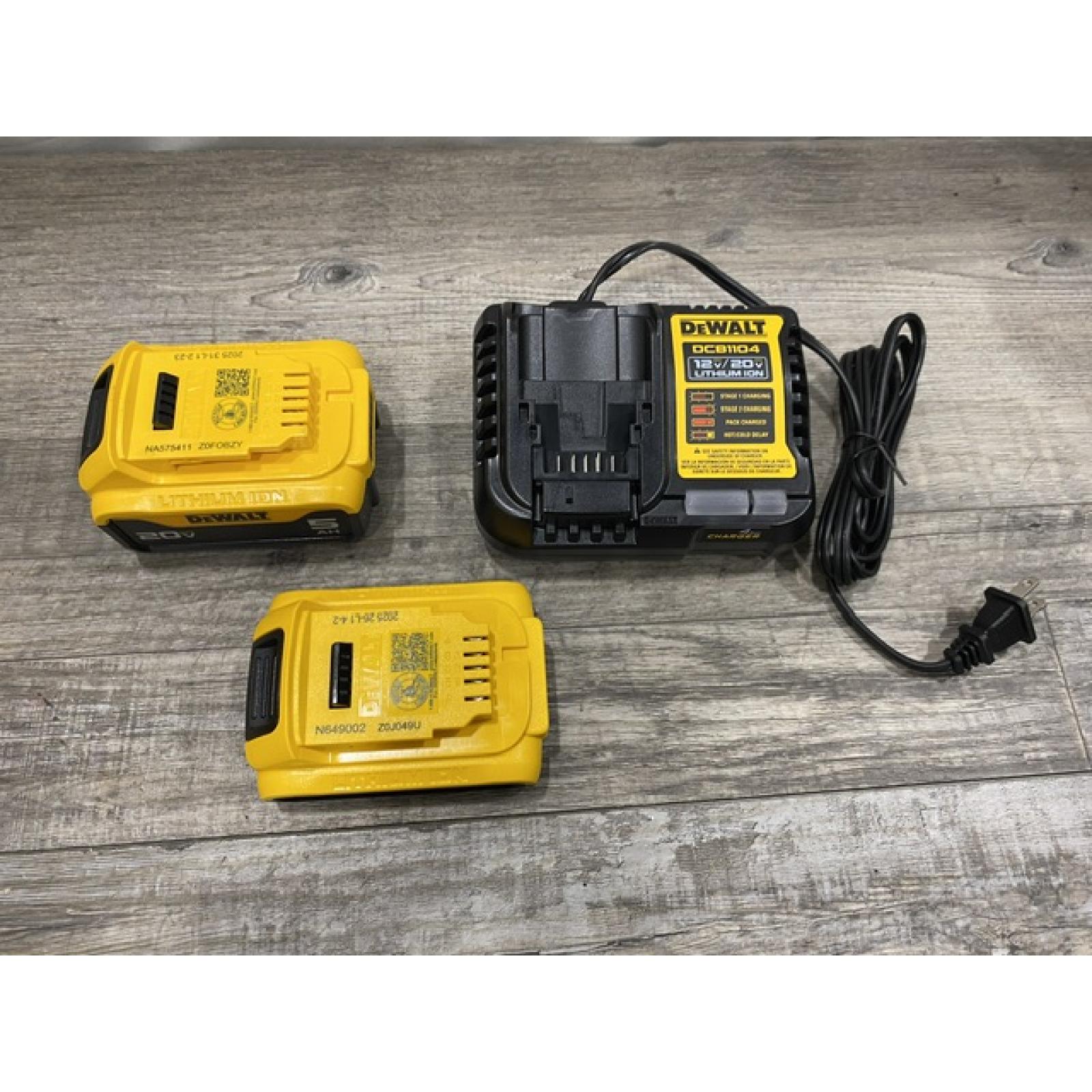 AS-IS DEWALT 20V MAX Lithium-Ion Battery Kit with 5.0Ah and 2.0Ah Battery and Charger