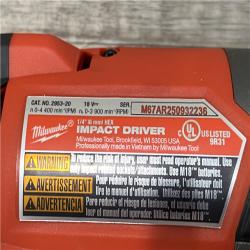 AS-IS Milwaukee FUEL 18V Lithium-Ion Brushless Cordless 1/4 in. Hex Impact Driver Kit