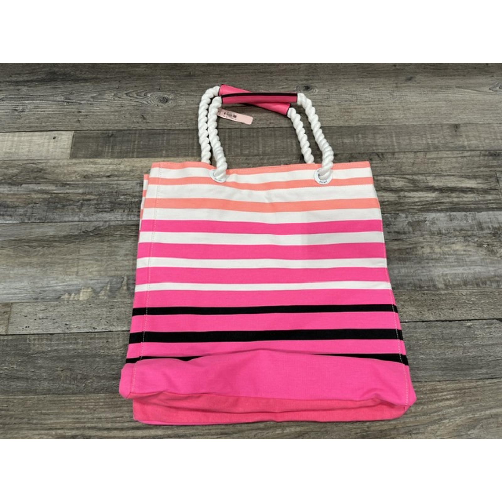 NEW - Victoria Secret Pink Stripe Special Edition Tote Canvas Rope Handles
