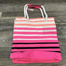 NEW - Victoria Secret Pink Stripe Special Edition Tote Canvas Rope Handles