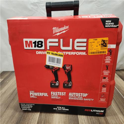 AS-IS Milwaukee M18 FUEL 18V Lithium-Ion Brushless Cordless Hammer Drill and Impact Driver Combo Kit (2-Tool) with 2 Batteries
