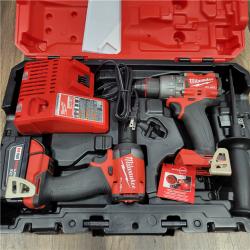 AS-IS MILWAUKEE M18 FUEL 18V Lithium-Ion Brushless Cordless Hammer Drill and Impact Driver Combo Kit (2-Tool) with 2 Batteries
