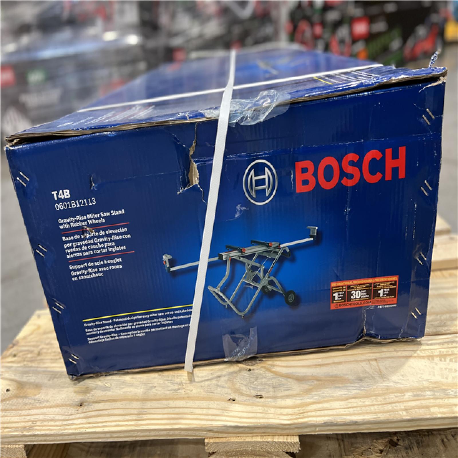 DALLAS LOCATION - Bosch Portable Folding Gravity Rise Miter Saw Stand with Wheels