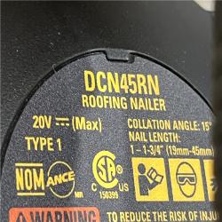 AS-IS DEWALT 20V MAX Lithium-Ion 15-Degree Electric Cordless Roofing Nailer Kit