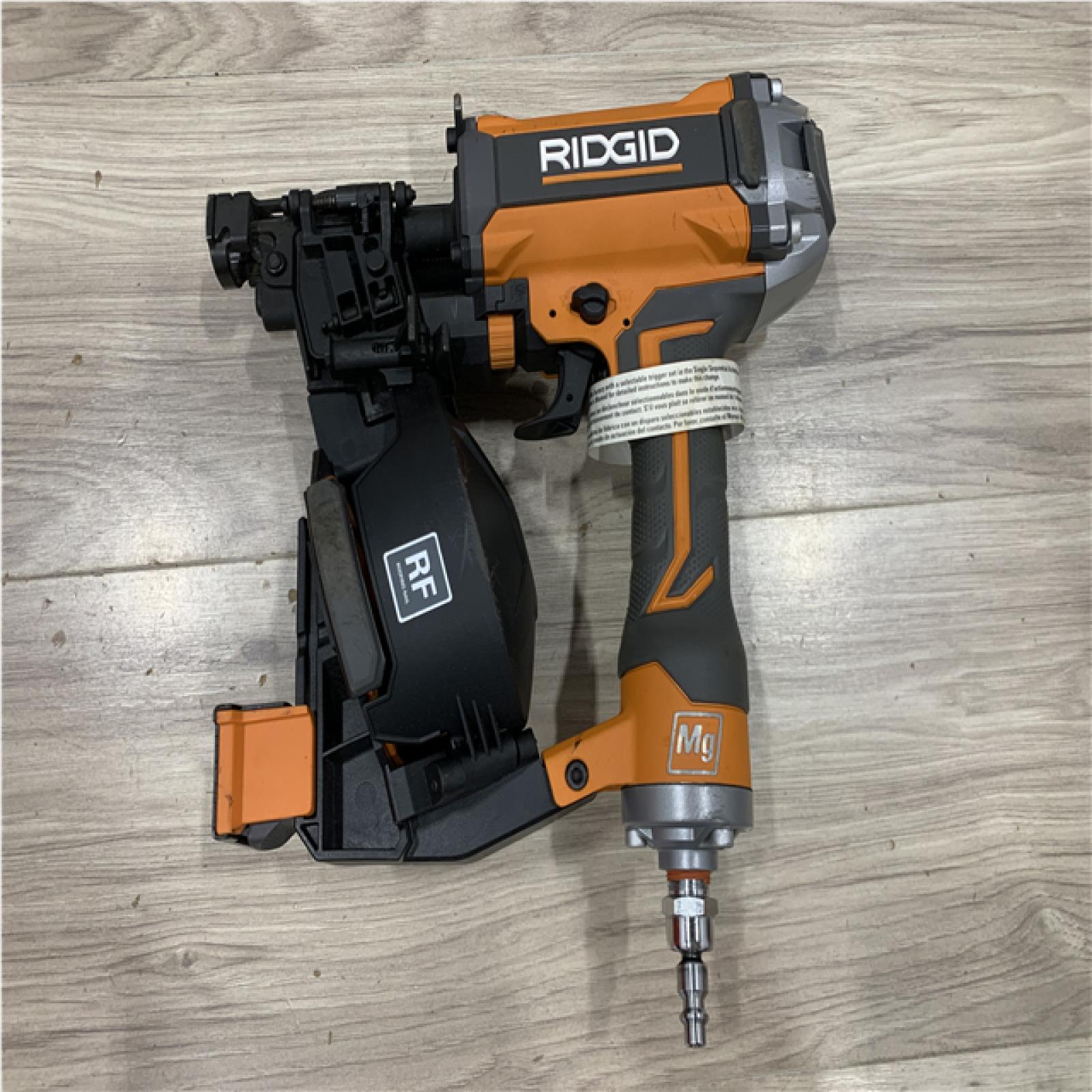 AS-IS RIDGID Pneumatic 15 Deg. 1-3/4 in. Coil Roofing Nailer