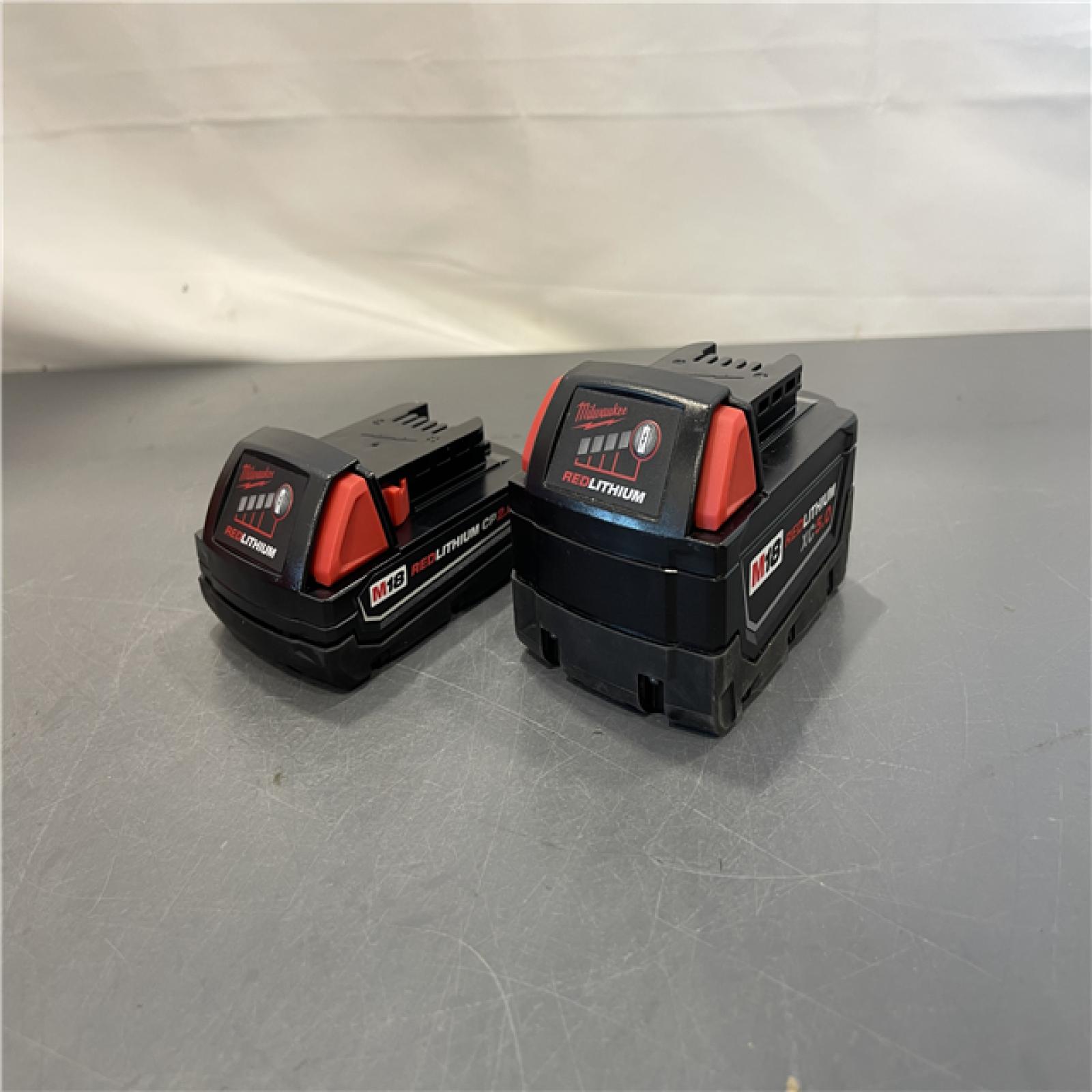 AS-IS - Milwaukee M18 Volt Lithium-Ion Starter Kit with One 5.0 Ah and One 2.0 Ah Battery and Charger