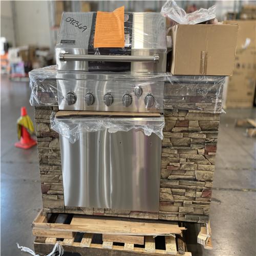 DALLAS LOCATION- AS-IS SPIRE 5-Burner Built-In Propane Gas Stone Island Grill in Terra Rosa