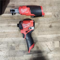 HOUSTON LOCATION - AS-IS Milwaukee 3453-22HSR M12 FUEL 12V Lithium-Ion Cordless 3/8 in. Ratchet and 1/4 in. Impact Driver Kit