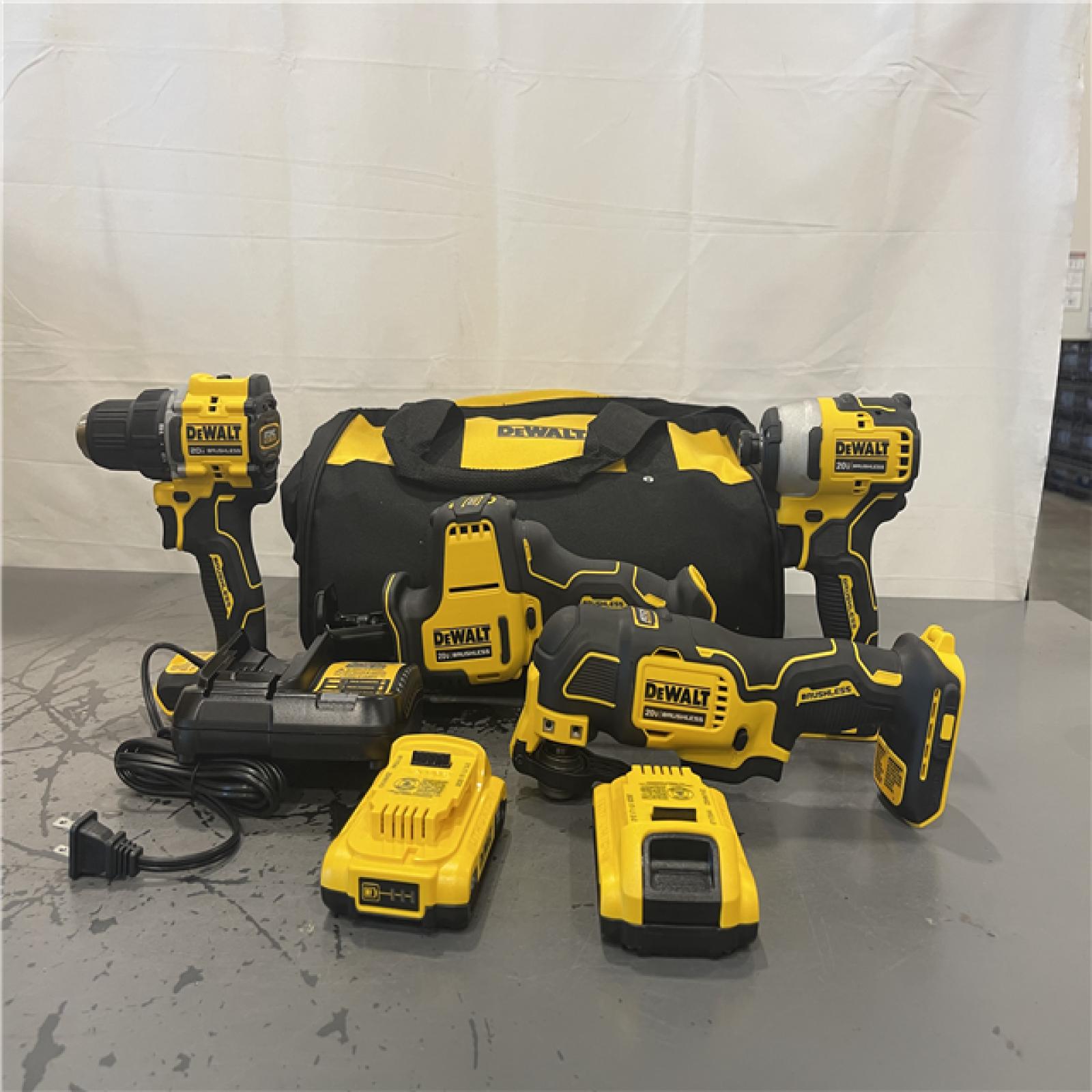 AS-IS- DEWALT 4 TOOL COMBO KIT W/ (2) BATTERY & CHARGER
