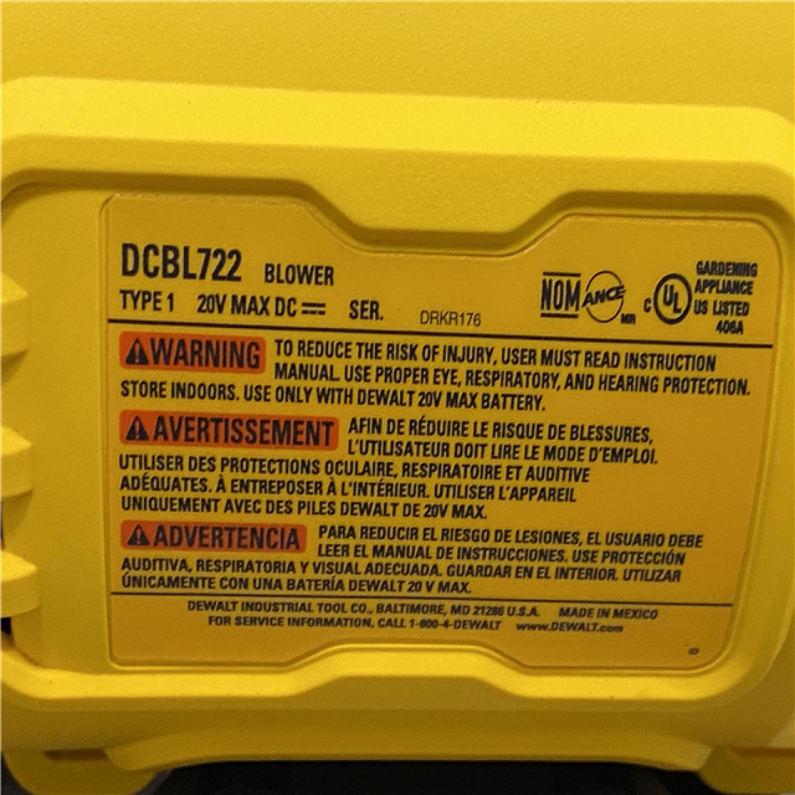 AS-IS DEWALT 20V MAX* XR Brushless Cordless Handheld Blower Kit