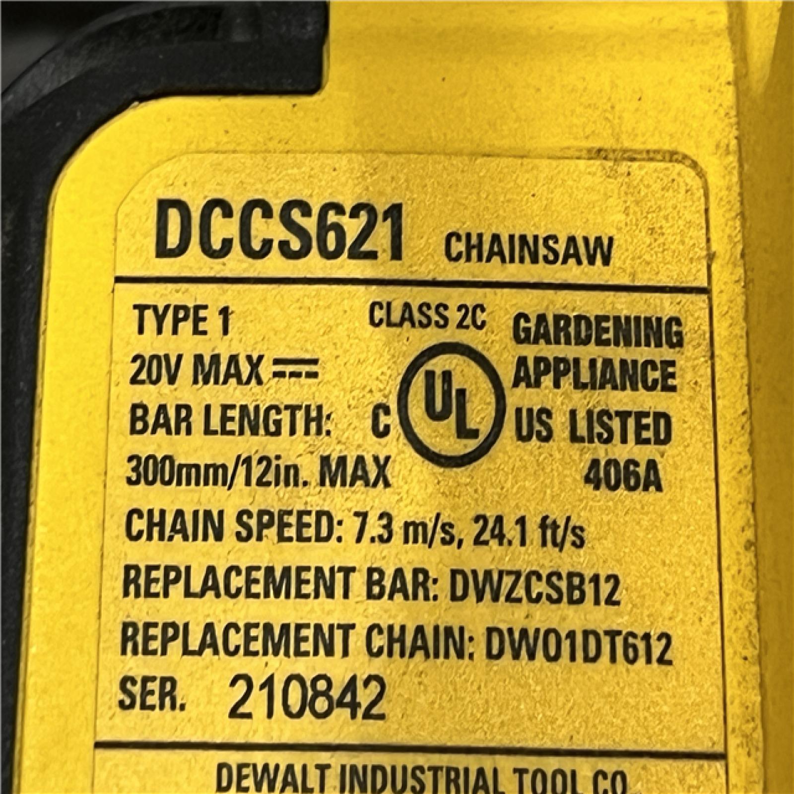 AS-IS DEWALT 20V MAX 12 in. Cordless Battery Powered Chainsaw (Tool Only)