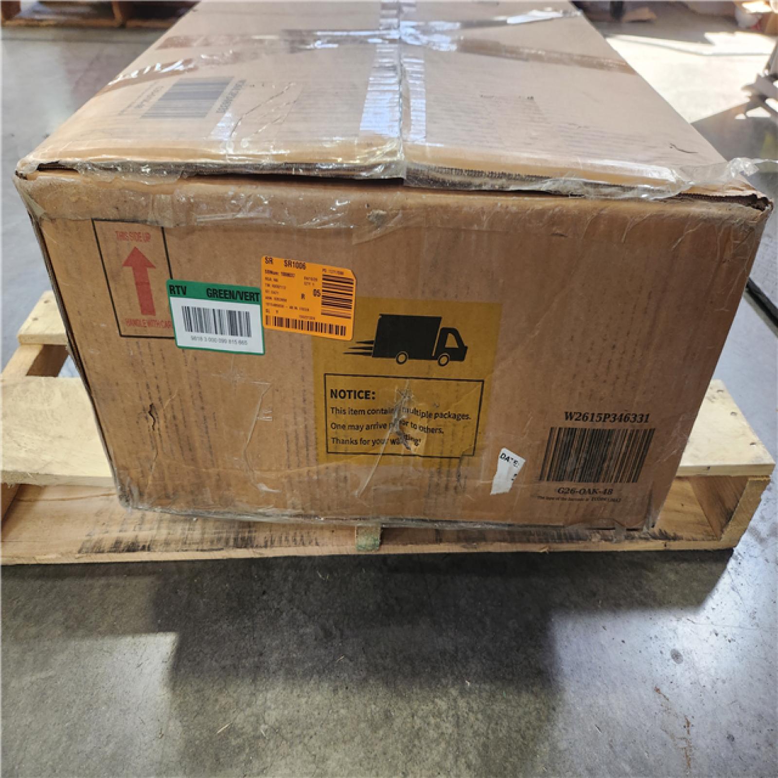 Phoenix NEW Yingze 48 in. Freestanding Single Sink Natural Bath Vanity with White Sintered Stone Top and Marble Pattern Vessel Basin