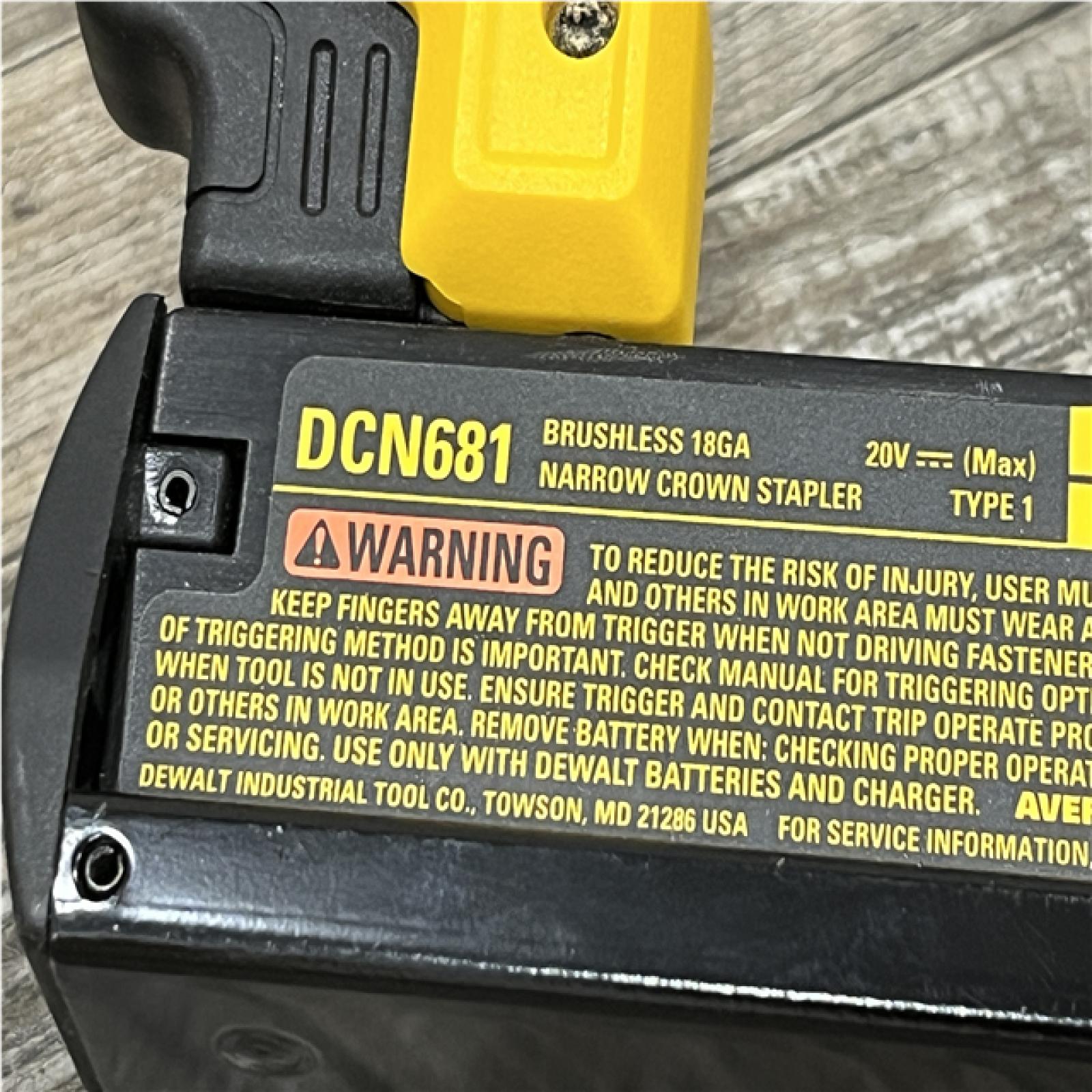 AS-IS DEWALT Cordless 18-Gauge Narrow Crown Stapler (Tool Only)