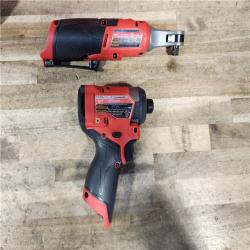 HOUSTON LOCATION - AS-IS Milwaukee FUEL 12V Lithium-Ion Cordless 3/8 in. Ratchet and 1/4 in. Impact Driver Kit