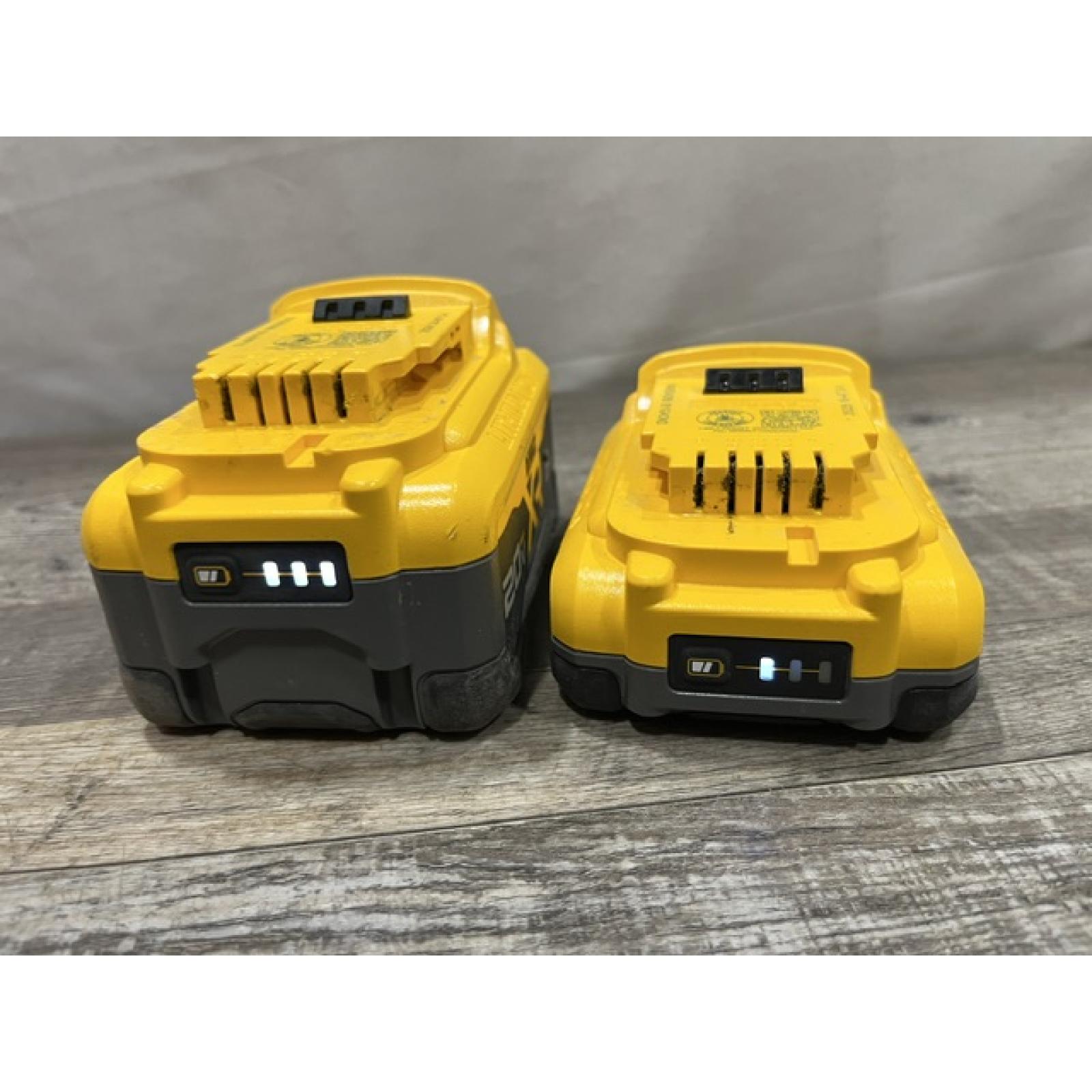 AS-IS DEWALT 20V XR Lithium-Ion Starter Pack with 8.0 Ah and 4.0 Ah Battery Packs and Charger