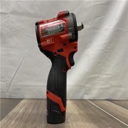 AS-IS Milwaukee FUEL 12V Li-Ion Brushless Cordless Stubby 1/2 in. Impact Wrench Kit