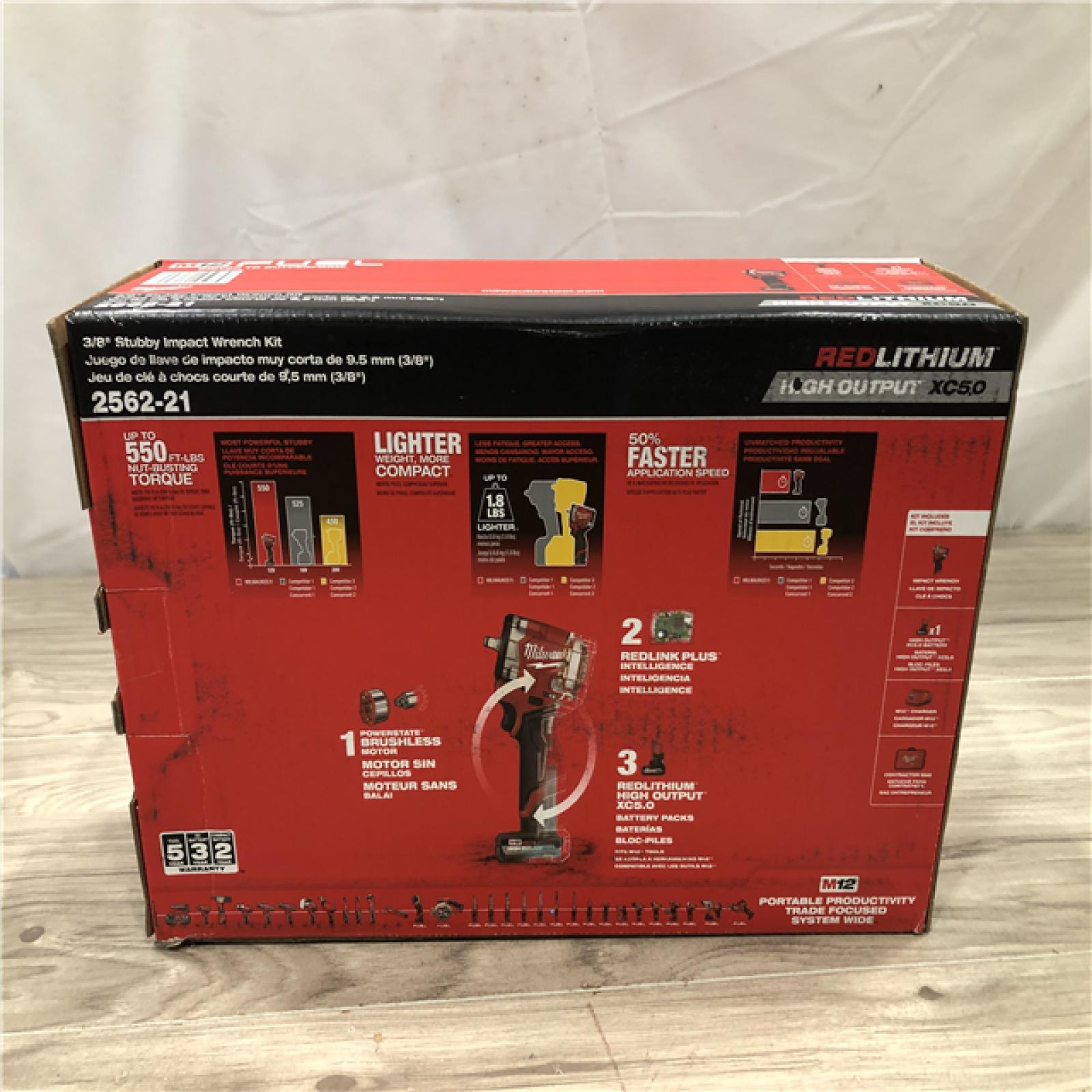 NEW! - Milwaukee FUEL 12V Li-Ion Cordless Stubby 3/8 in. Impact Wrench Kit