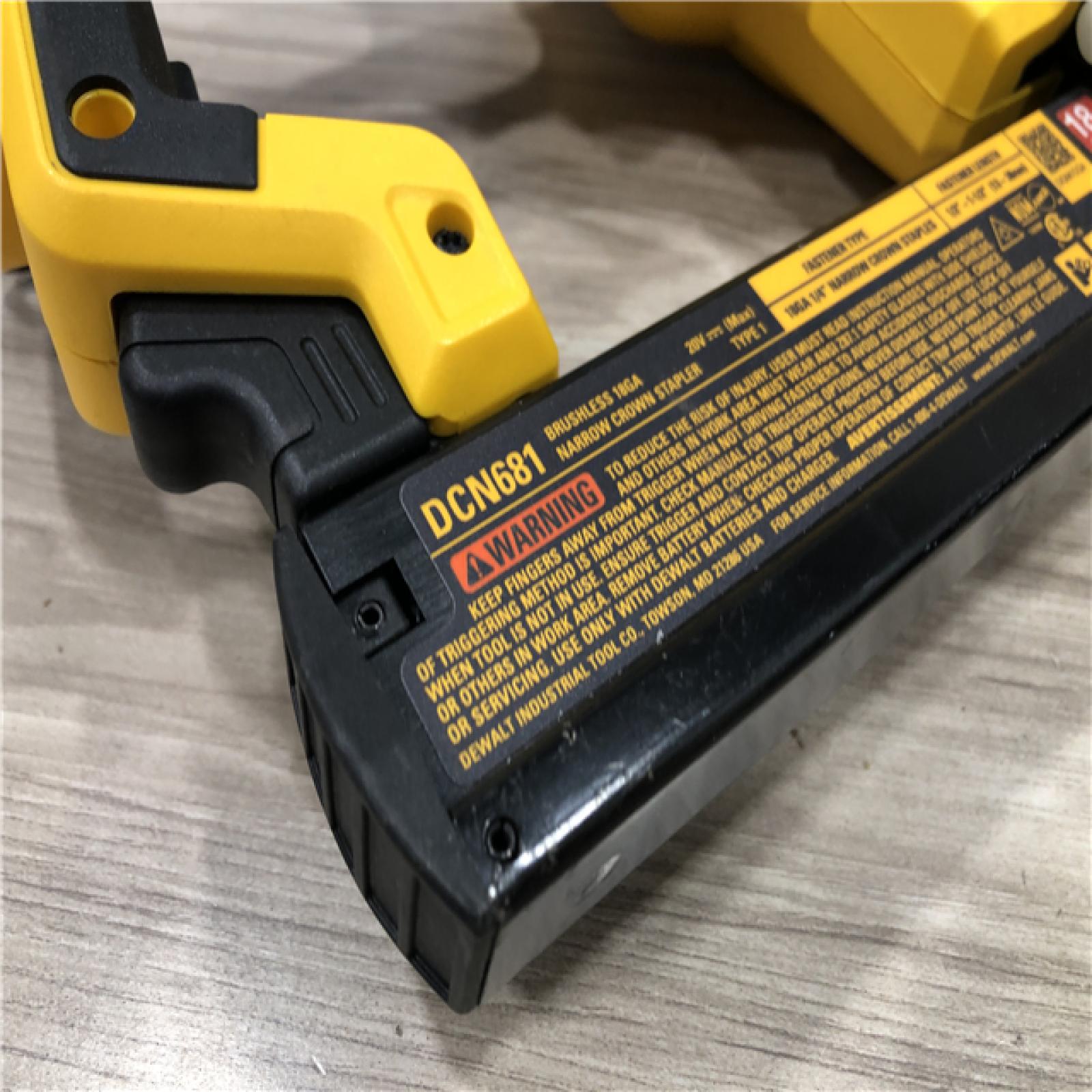 AS-IS DeWALT DCN681D1 20V MAX 18ga Cordless Narrow Crown Stapler Kit