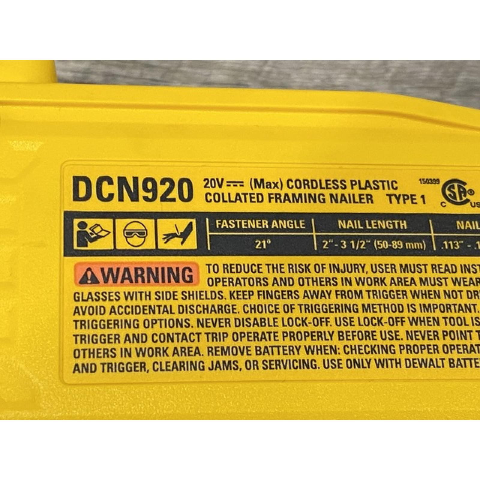 AS-IS DEWALT 20-Volt 21° Cordless Framing Nailer (Tool-Only)