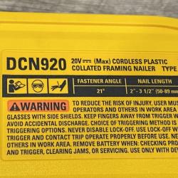 AS-IS DEWALT 20-Volt 21° Cordless Framing Nailer (Tool-Only)