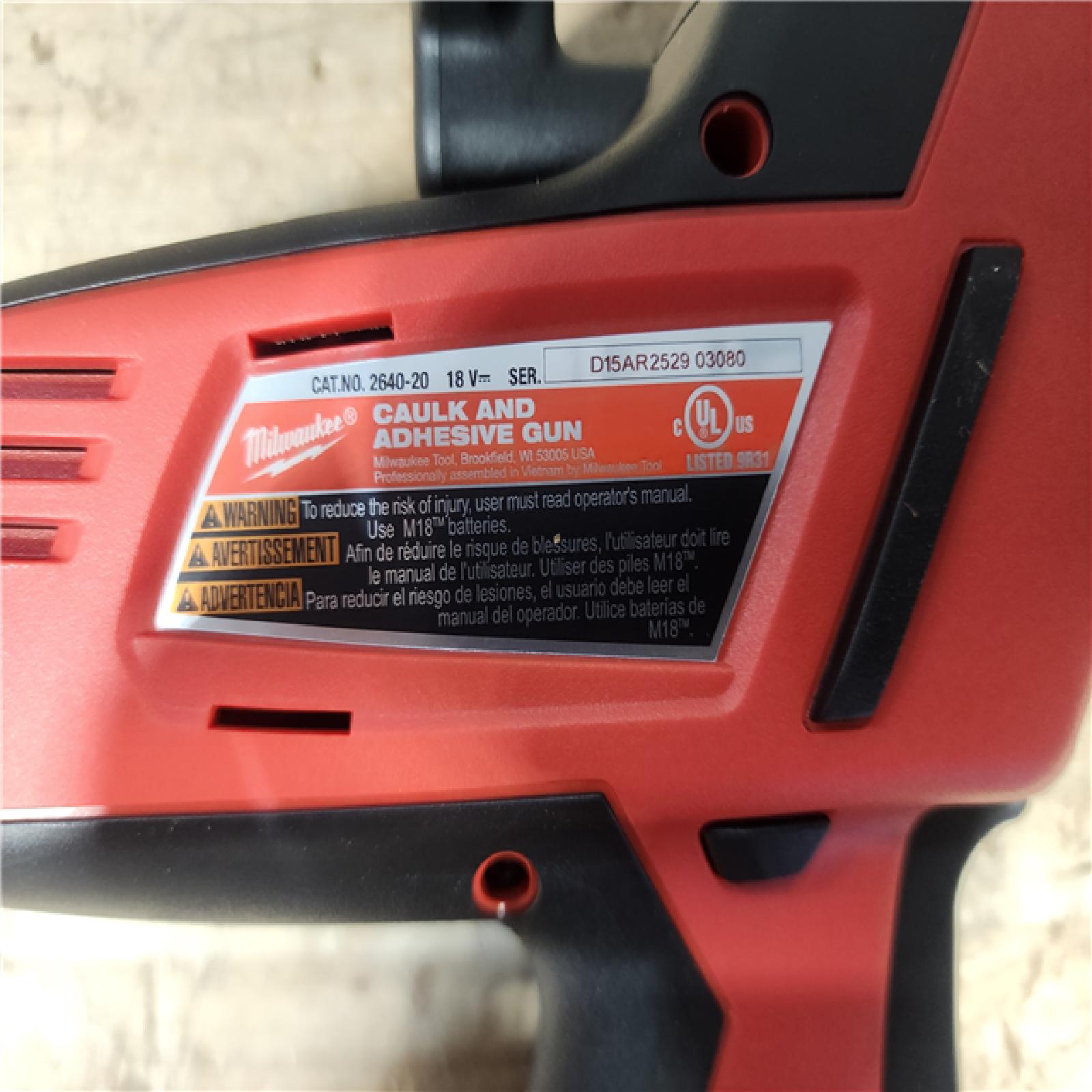 HOUSTON LOCATION - AS - IS Milwaukee 2641-20 M18 18V Li-Ion Cordless Caulk/Adhesive Gun (Bare Tool)