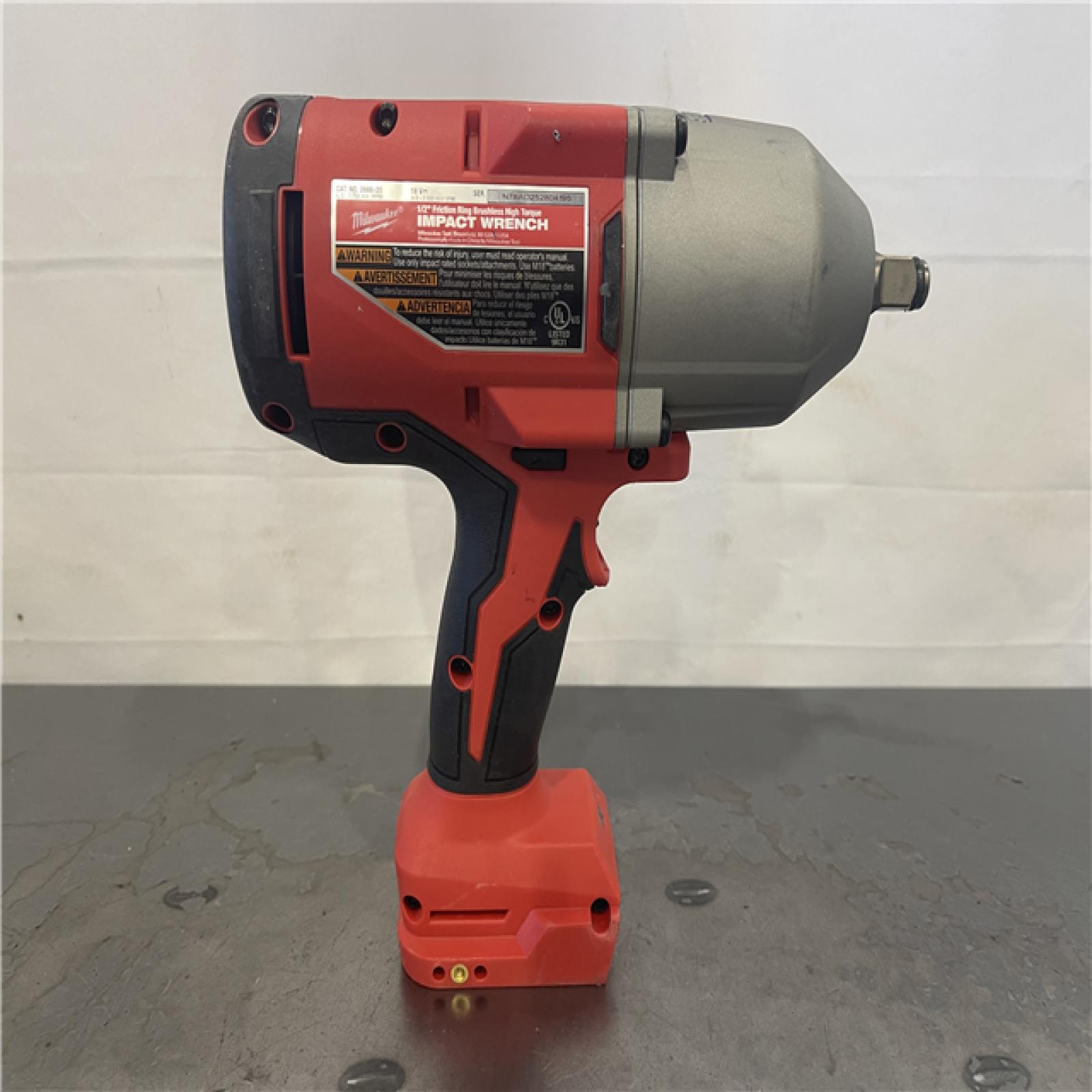 AS-IS- Milwaukee M18 18-Volt Lithium-Ion Brushless 1/2 in. High Torque Impact Wrench with Friction Ring (Tool-Only)