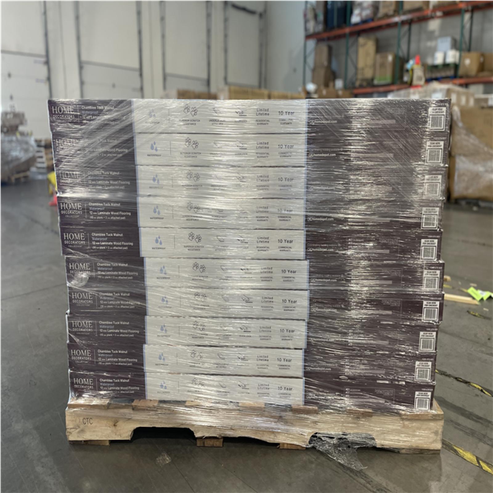 DALLAS LOCATION - Home Decorators Collection Chamblee Tuck Walnut 12 mm T x 8.03 in. W Waterproof Laminate Wood Flooring (15.9 sqft/case) PALLET-(30 CASES)