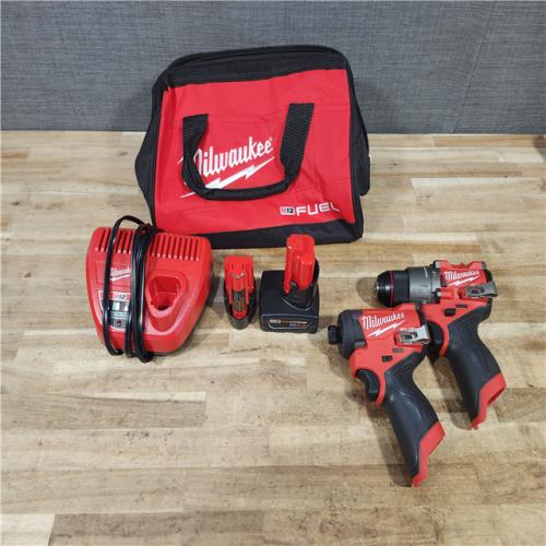HOUSTON LOCATION - AS - IS Milwaukee FUEL 12-Volt Lithium-Ion Brushless Cordless Hammer Drill and Impact Driver Combo Kit