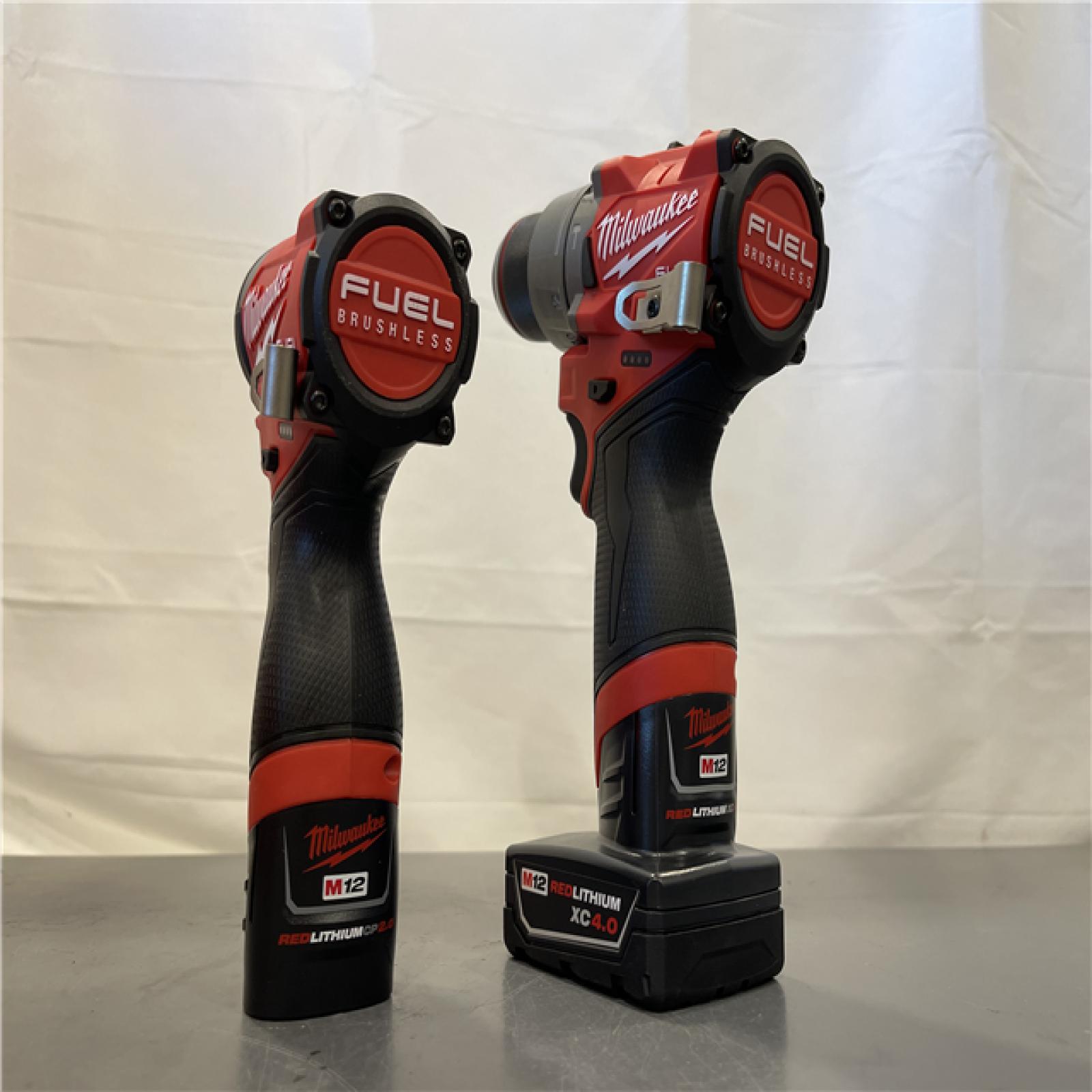 AS-IS - Milwaukee M12 FUEL 12V Brushless Hammer Drill and Impact Driver Combo Kit