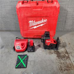 HOUSTON LOCATION - AS-IS Milwaukee-3632-21 M12 Green Beam Laser 360Â° 3-Plane Kit