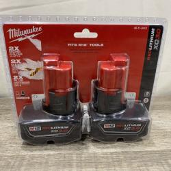 NEW - Milwaukee 12-Volt Lithium-Ion XC Extended Capacity 3.0 Ah Battery Pack (2-Pack)