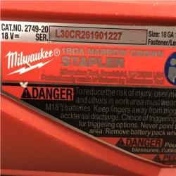 AS-IS Milwaukee FUEL 18-Volt Lithium-Ion Brushless Cordless 18-Gauge 1/4 in. Narrow Crown Stapler (Tool-Only)