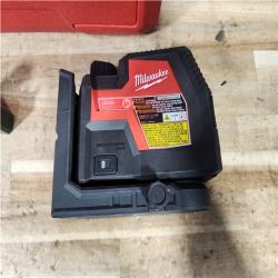 HOUSTON LOCATION - AS - IS Milwaukee 100 ft. REDLITHIUM Lithium-Ion USB Green Rechargeable Cross Line Laser Level with Charger