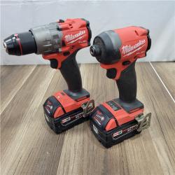 AS-IS MILWAUKEE M18 FUEL 18V Lithium-Ion Brushless Cordless Hammer Drill and Impact Driver Combo Kit (2-Tool) with 2 Batteries
