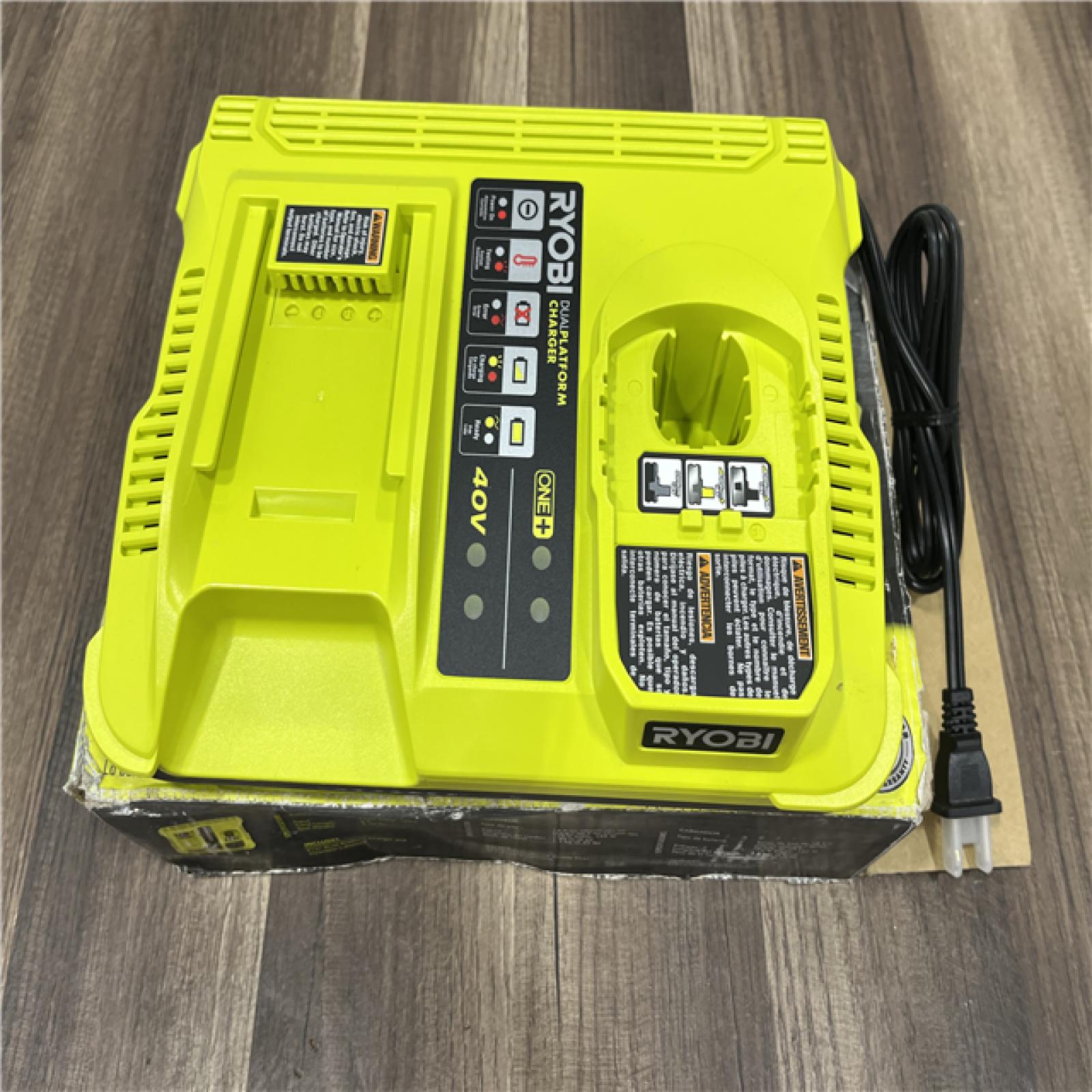 AS-IS RYOBI ONE+ Lithium-Ion Dual Platform Charger for ONE+ 18V and 40-Volt Batteries