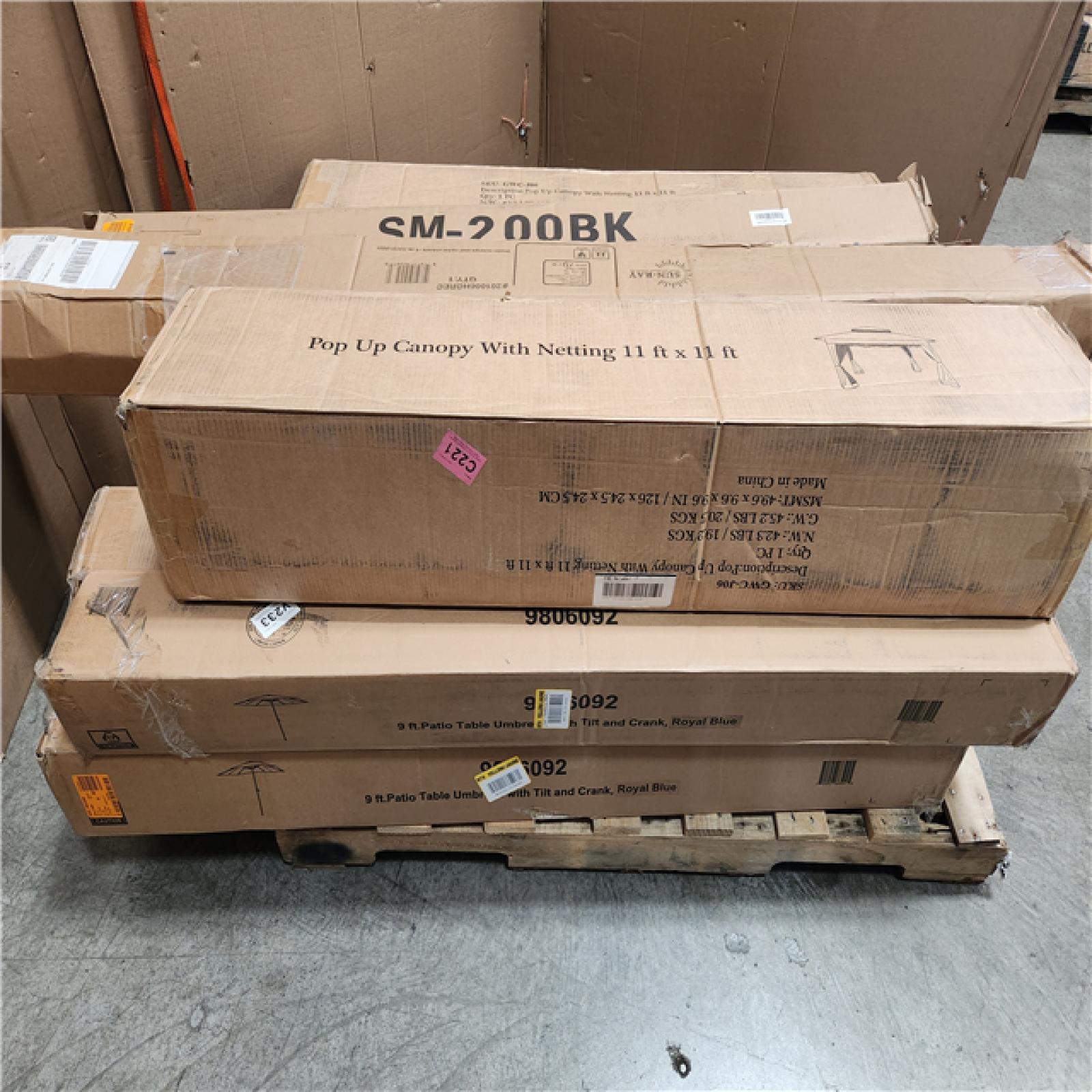 Phoenix AS-IS Mixed Umbrella & Canopy Pallet (13-Boxes)