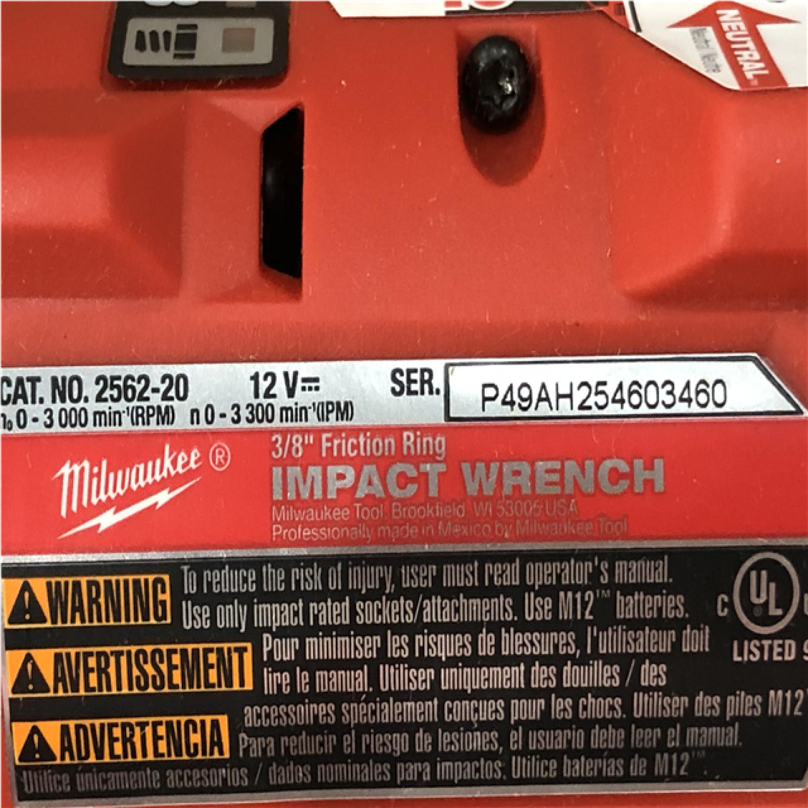 AS-IS Milwaukee FUEL 12V Lithium-Ion Brushless Cordless Stubby 3/8 in. Impact Wrench (Tool-Only)
