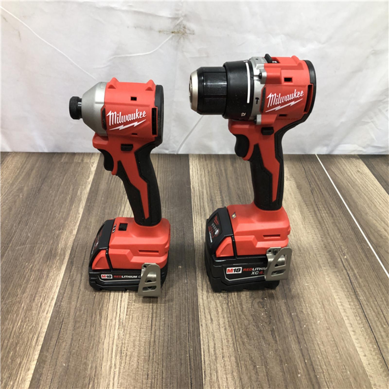 AS-IS Milwaukee 18-Volt Lithium-Ion Brushless Cordless Compact Hammer Drill/Impact Combo Kit