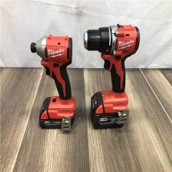 AS-IS Milwaukee 18-Volt Lithium-Ion Brushless Cordless Compact Hammer Drill/Impact Combo Kit