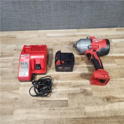 HOUSTON LOCATION - AS - IS Milwaukee 18-Volt Lithium-Ion Brushless 1/2 in. High Torque Impact Wrench with Friction Ring W/ BATTERY & CHARGER