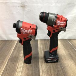 AS-IS Milwaukee FUEL 12-Volt Lithium-Ion Brushless Cordless Hammer Drill and Impact Driver Combo Kit
