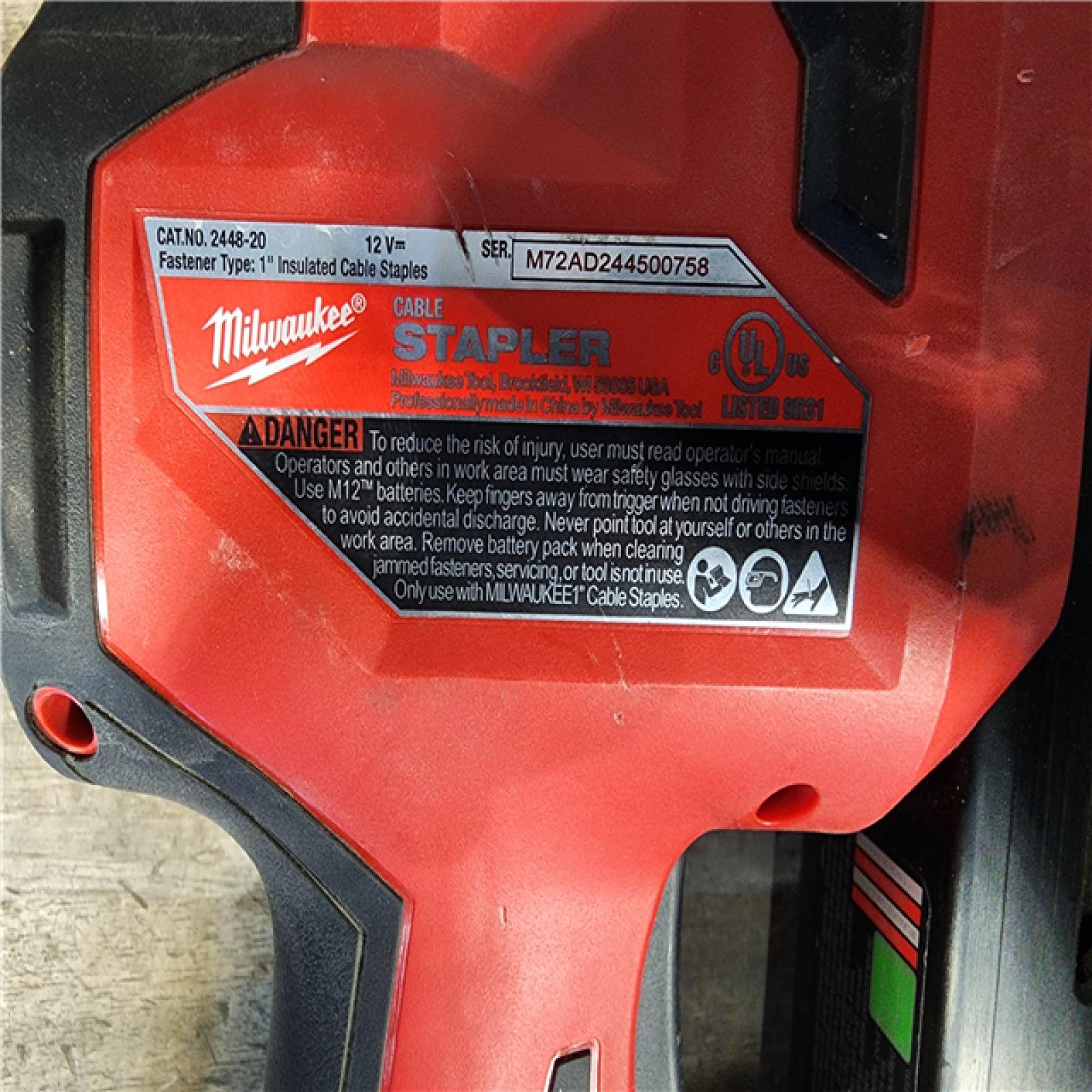 HOUSTON LOCATION - AS-IS Milwaukee M12 Cable Stapler (TOOL ONLY)