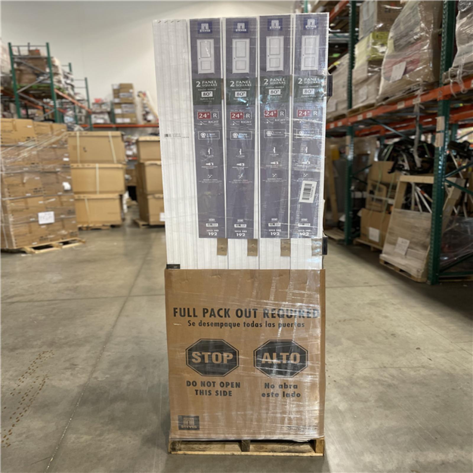 DALLAS LOCATION- 24 in. x 80 in. RH 2P Squaretop Hollow Core White Primed Composite Smooth Single Prehung Interior Door w/Bronze Hinges PALLET-(5 UNITS)