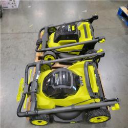 CALIFORNIA AS-IS (X2) RYOBI PUSH LAWN MOWERS W/ BATTERIES & CHARGER